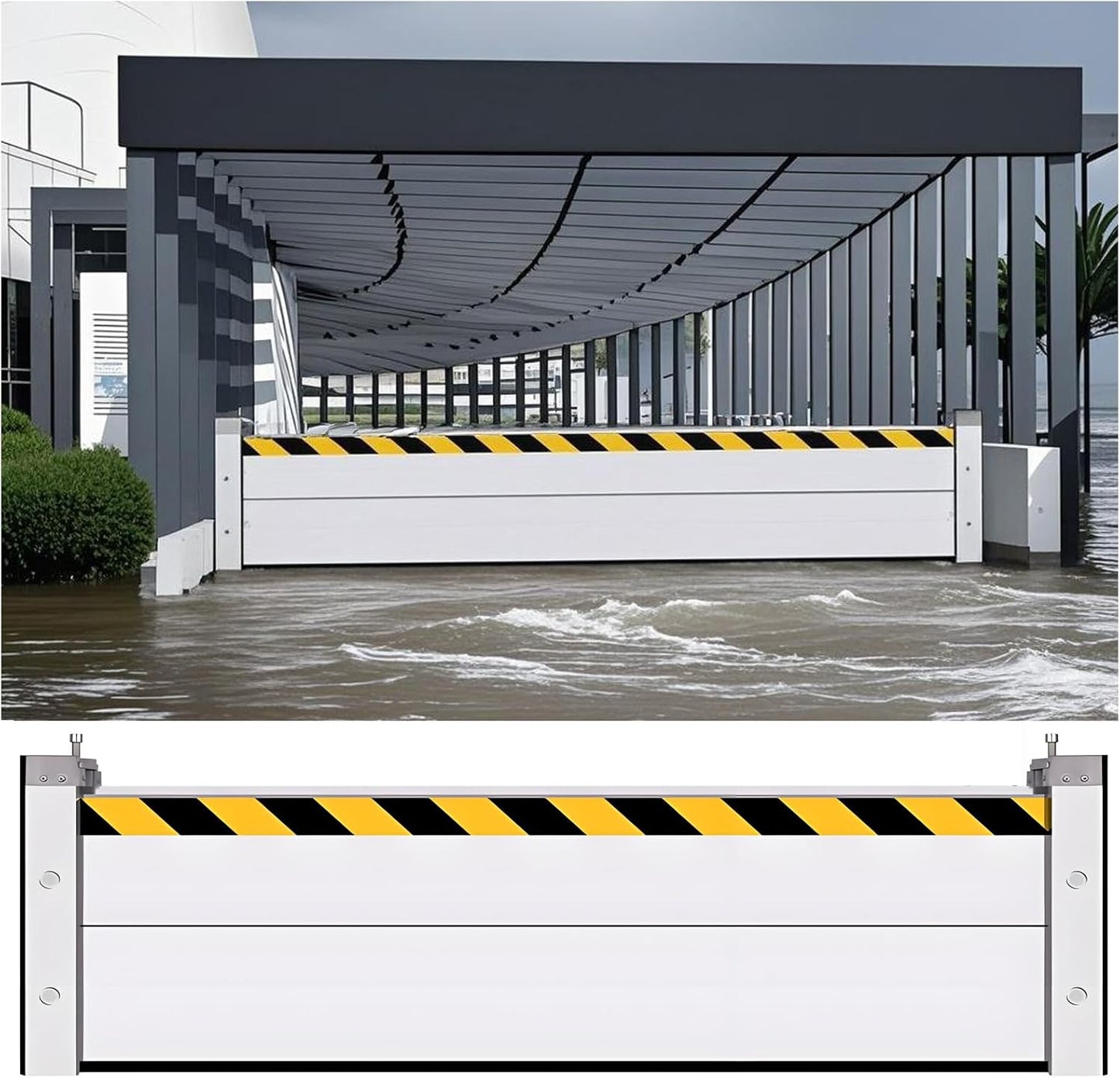 Flood Barriers for Home Exterior - Aluminum Alloy Outdoor Easy Flood Barrier Garage Doors Water Barriers for Flooding,H47.2 Inch/L7FT