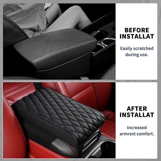 Auto Armrest Cushion Pads for Acura NSX(2001-2005) Accessories Car Centre Console Armrest Pad Durable Material and Easy to Clean-is Waterproof and Anti-Scratch