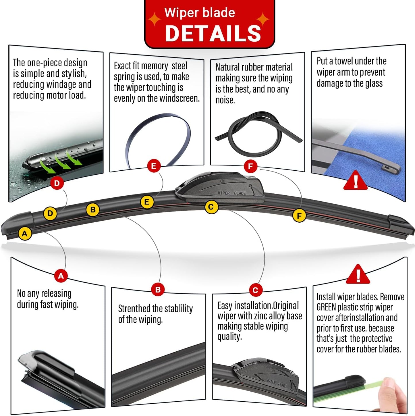 Windshield Wiper Blades Replacement for 2005-2015 Nissan Xterra / 2005-2012 Nissan Pathfinder Original Factory Quality Front Rear Wipers Blade Set for My Car - 24" 18" 12" (Pack of 3)