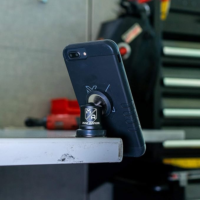 Mob Armor MobNetic Maxx - USA Assembled Magnetic Phone Holder for Car, Magnetic Car Phone Mount, 90-Degree Tilt, 360-Degree Rotation, Aluminum Metal, Compatible with iPhone & Android - Black Chrome