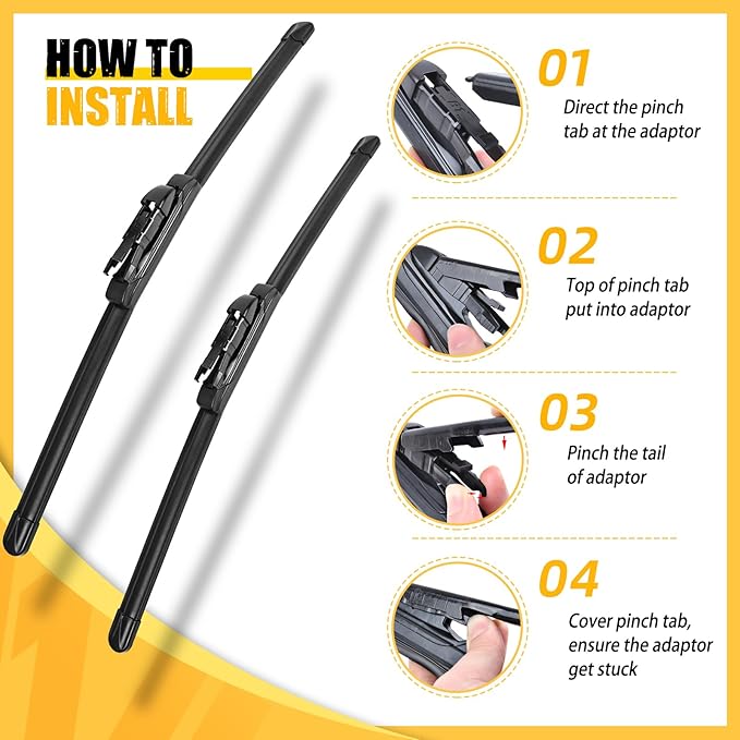 MIKKUPPA 24"+20"+11" Windshield Wiper Blades Replacement for Ford Escape 2020 2021 2022 2023 2024 Original Factory Quality All Season Front Rear Wiper Blade Set - (Pack of 3)