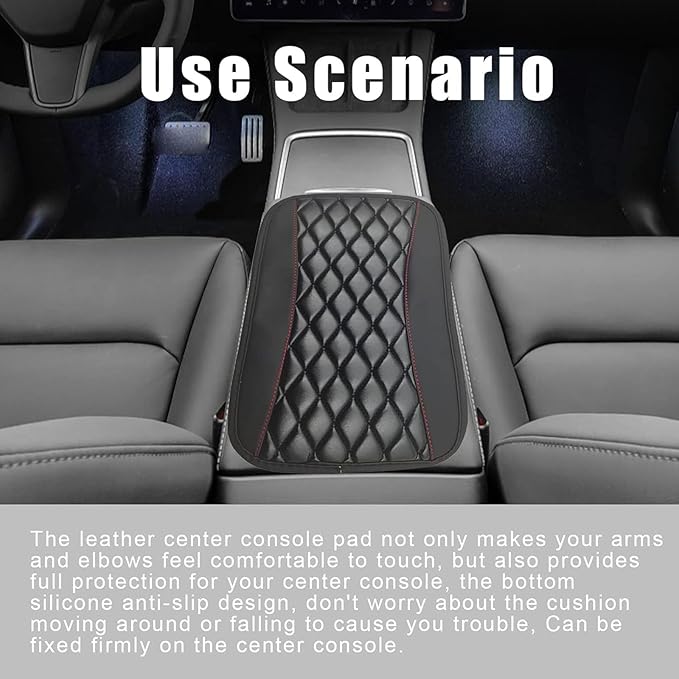 Leather Car Center Console Armrest Pad for Toyota Tacoma 2005-2023, Auto Armrest Cushion, Waterproof Seat Box Cover Protector, Vehicle Interior Decor Accessories, Brown