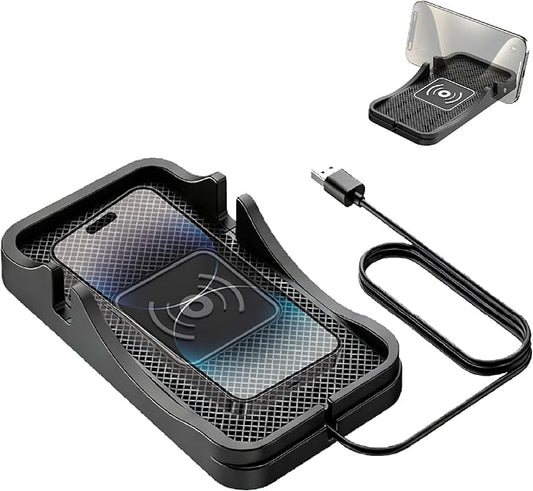 Non Slip Wireless Charger Mat for Mazda CX-5 2013-2025, Type-C/USB Car Wireless Charger Non-Slip Phone Charging Wireless Car Charger,A-USB