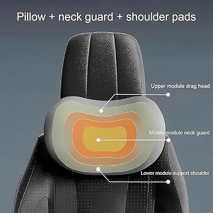 Car Headrest & Lumbar Support Cushion for Dodge Ram 1500 2019-2025, Ergonomic Car Seat Headrest Memory Foam Neck and Back Pillow Kit Breathable Removable for Driving Fatigue Relief,Dpink