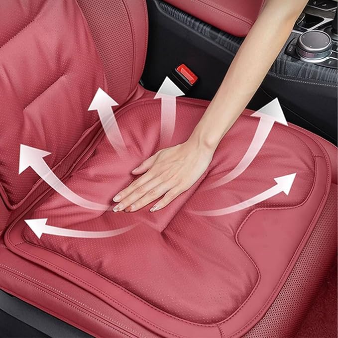 Car Seat Cushion for Porsche Macan 2015-2025-pr, Breathable Non-Slip Driver Seat Pad Ergonomic Memory Foam for Long Driving Car Office,B/3Pcs-White