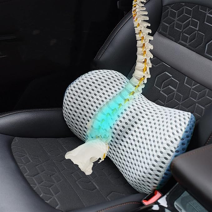 Lumbar Support Pillow for Car Seat, Mesh Office Chair Back Support Cushion, Ergonomic Back Pillows for Carseat,Office Chair,Desk,Wheelchair(Yellow)