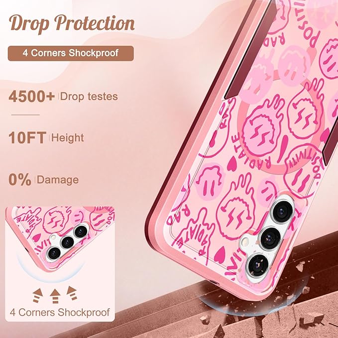for Samsung Galaxy A16 5G Phone Case - Compatible with MagSafe Women Girls Cute Magnetic Protective Cover Kawaii Girly Unique Fashion Heavy Duty Shockproof Design for Samsung A16 5G Case