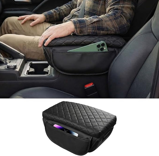 for 2024 2025 Toyota Tacoma Center Console Cover Armrest Cover for Tacoma Accessories 2026 Armrest Cushion Pad Leather Middle Console Lids Cover Seat Box Protector Anti-Scratch