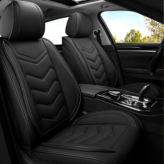 Car Seat Covers for Mercedes-Benz S-Class 2005-2025, Premium Nappa Leather Car Seat Cover, Stylish Sport Seat Covers， Automobile Seat Cover Sets.(Standard 2 Seats/Pure Black)