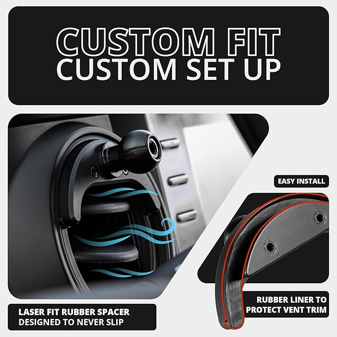 Tackform Link Vent Phone Mount Compatible with 2016-2023 Toyota Tacoma and 2014-2021 Toyota Tundra | Aluminum | Zero Slip | Compatible with MagSafe | Universal Magnetic Holder | 2" Arm | Yellow Knob