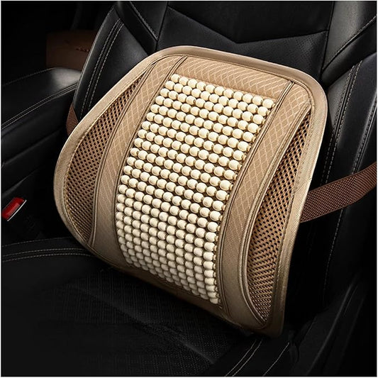 TOMSE Car Seat Chair Back Cushion for BMW X3 G01 2019 2020 2021 2022 2023 2024, Wooden Beads Ventilate Mesh Lumbar Brace Strong Durable Relieve Fatigue Summer Interior Accessories,B-Waist Cushion