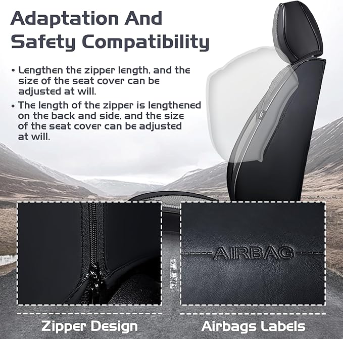 Truck Seat Covers for Ford F250 2011-2026, Waterproof Premium Leather Full Coverage Car Seat Covers, Muscle Sport Style Auto Interior Seat Cover Sets (Full Set/Black Gray)