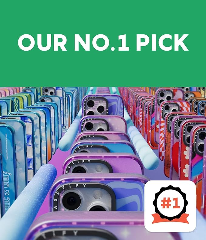 CASETiFY Impact Case for iPhone 15 [8.2ft 4X Military Grade Drop Protection/Compatible with Magsafe] - Fun Strawberries - Clear Black