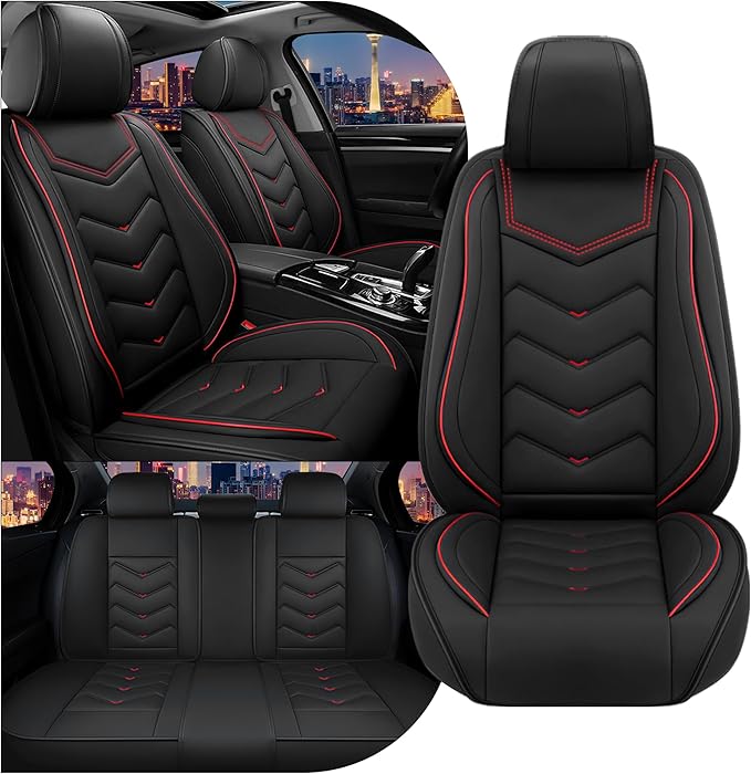 CTDS Car Seat Covers for Honda HR-V 2016-2026, Stylish Sport Seat Cover, Premium Nappa Leather Car Seat Cover. Automobile Seat Covers Sets.(Standard 5 Seats/Black)