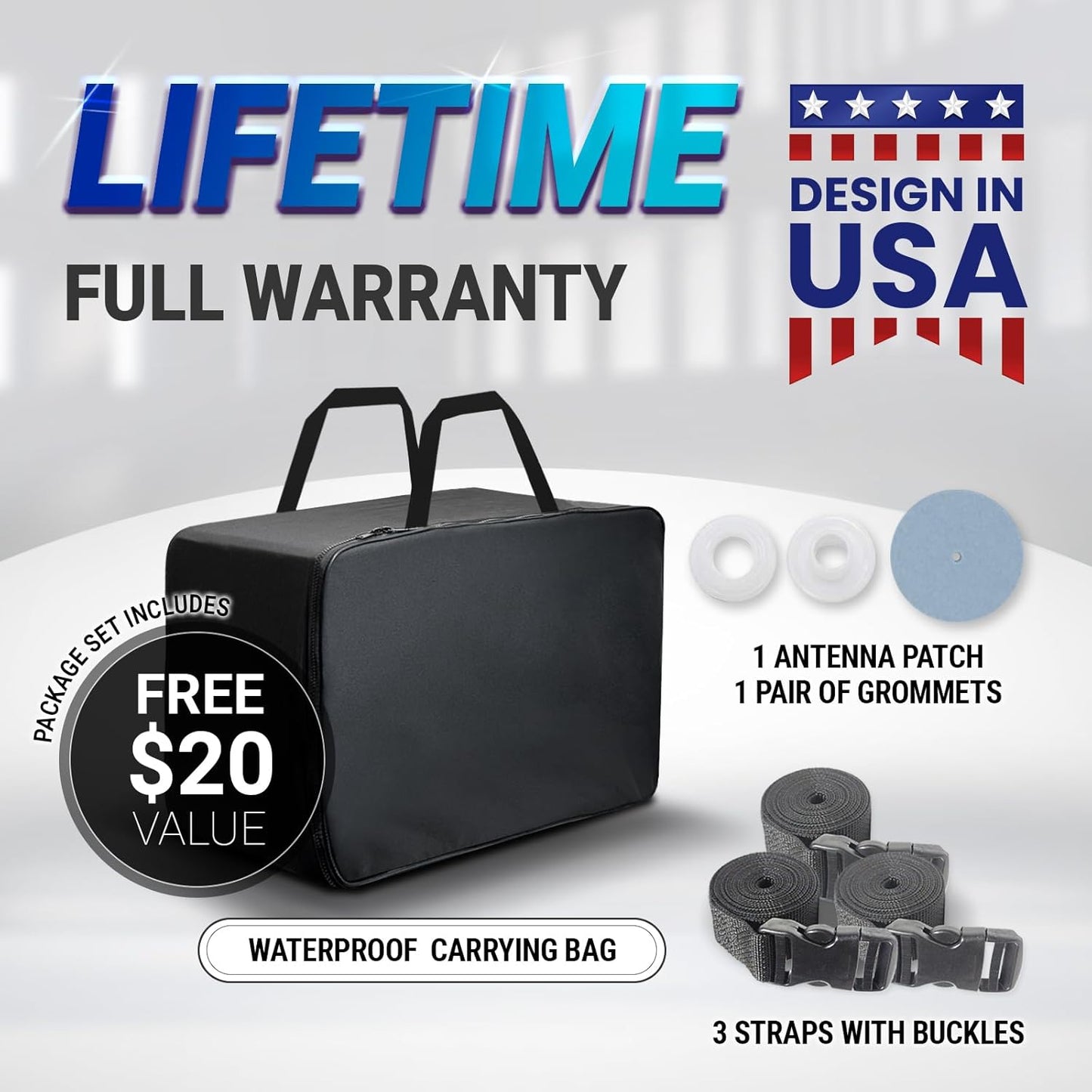 iCarCover Premium Plus Car Cover for 1964-1967 Chevy El Camino Waterproof All Weather Rain Snow UV Sun Hail Protector for Automobiles, Full Exterior Indoor Outdoor Car Cover (Stripe - Black/Red)