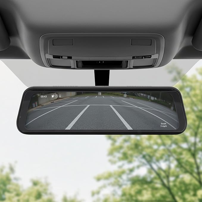 Stinger Jeep Wrangler JK (2007-18) 9.66” 4K UHD Touchscreen Digital Rear View Mirror Monitor & 4K Front Dashcam, 2K Backup Cam, Anti-Glare Night Vision, Built-in DVR w/ 64GB SD Card, Impact Detection