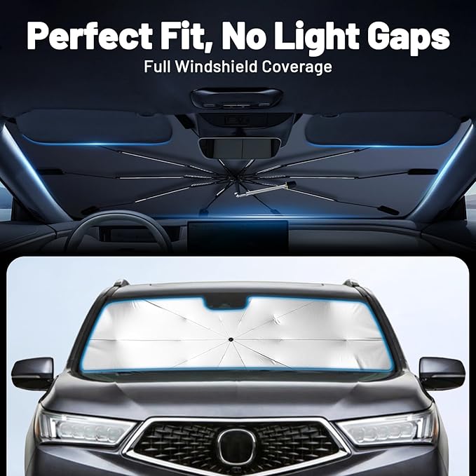 Car Windshield Sun Shade for Acura RDX 2019-2026 –[Reflective Coated Fabric] Sunshade Umbrella for Front Window, Car Shades Sun Visor Keep Car Cool and Protects Interior, 1:1 Exact Fit