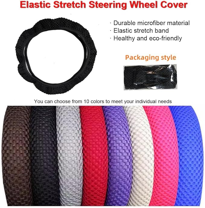 Hiflyer Car Steering Wheel Cover Women & Men, Universal 14.5-15 Inch Steering Wheel Covers, Soft Microfiber Car Wheel Cover Car Stuff Car Accessories Interior (Red)