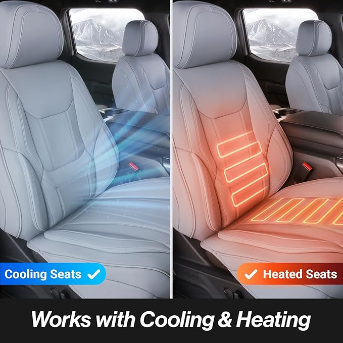 Coverland Custom Fit Car Seat Covers for SUV Compatible with [CX‑5, HR‑V, Passport, Escape, CX‑30, Bolt EUV, ASXa] Premium Waterproof Non-Slip Interior Seat Protector [Full Set Gray - Size Chart X84]