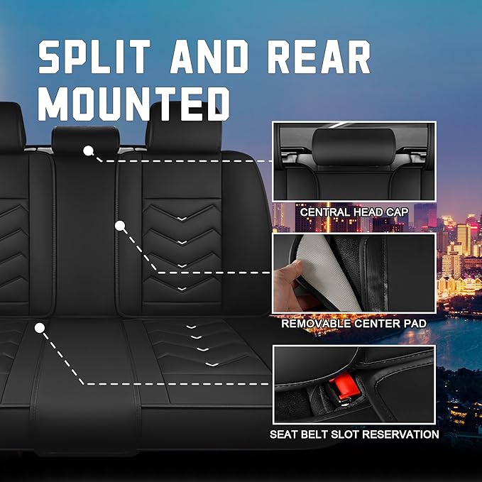 CTDS Car Seat Covers for Jeep Grand Cherokee L 2021-2026, Stylish Sport Seat Cover, Premium Nappa Leather Car Seat Cover. Automobile Seat Covers Sets.(Standard 5 Seats/Black White)