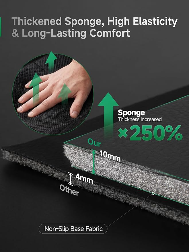 GIANT PANDA Air Cool Mesh Truck Car Seat Cover Custom Fit Ford F150 2009-2026,2017-2026 F250 F350 Super Duty Crew Cab SuperCrew SuperCab,Breathable Cooling,with Leather Back Pannel(Black