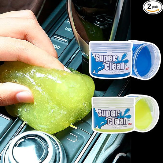 x xotic tech 2Pack Cleaning Gel for Car Putty Detailing Car Interior Slime Cleaning Mud Auto Detailing Tools Kits Keyboard Cleaner Valentines Day Gifts for Men Women Yellow Blue (320g/11.2oz)