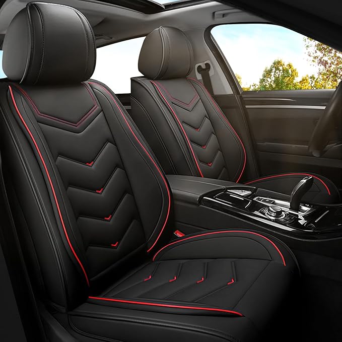 Car Seat Covers for Jeep Grand Cherokee L 2021-2026, Premium Nappa Leather Car Seat Cover, Stylish Sport Seat Covers， Automobile Seat Cover Sets.(Standard 2 Seats/Black)