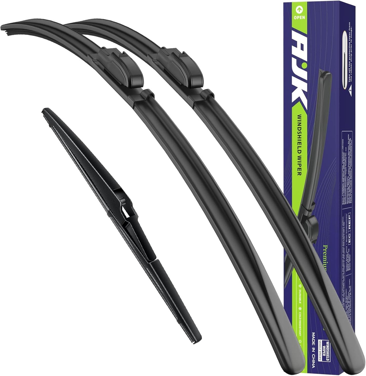 AJK Wiper Blades for Mazda CX-5 2013 2014 2015 2016, 2 Piece All Weather OEM Quality Automotive Replacement Windshield Wiper Blades for My Car