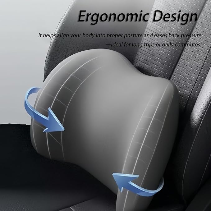 Car Lumbar Support Pillow and Car Neck Pillow Kit for Alfa Romeo 145 146 147 155 156 159 164 166 33 75 90 4C 8C, Car Seat Neck Back Rest Pillows, Ergonomic Car Seat Headrest & Lumbar Cushion