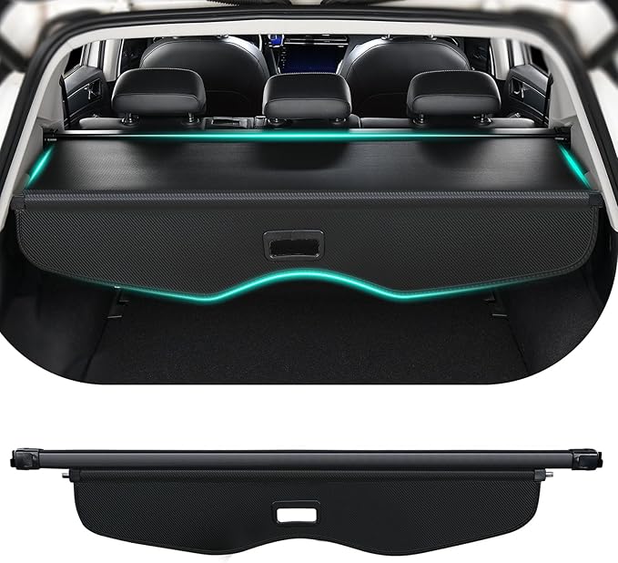 Tecoom Rear Trunk Cargo Cover Fit for Chevrolet Blazer 2019-2024, Carbon Fiber Trunk Security Covers fit for Chevy Blazer 2019 2020 2021 2022 2023 2024 Accessories, Retractable Luggage Privacy Screen