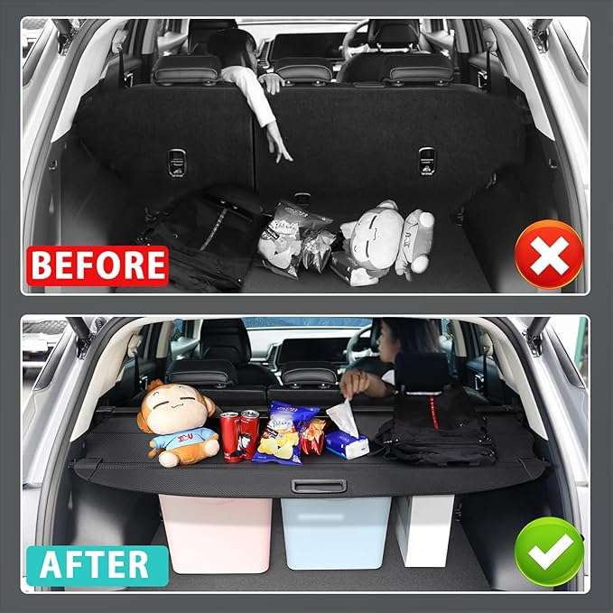 Cargo Cover for Mazda CX-50 CX50 2023 2024 2025 2026 Accessories Retractable Trunk Cover Security Shielding Shade Cargo Luggage Cover Trunk CX50 Privacy Protection (Carbon Fiber Texture)