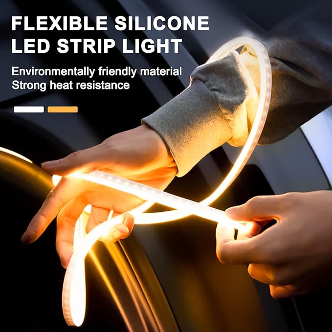 Tlyard Frunk Light Strip for Tesla Model 3 Highland 2024 2025 Accessories, Car Front Trunk Interior LED Ambient Atmosphere Lighting Bar Decoration 12V(Warm Light)