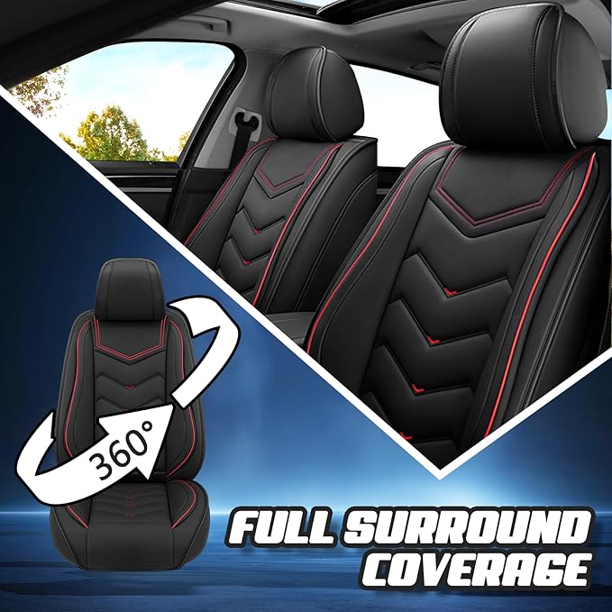 Car Seat Covers for Mitsubishi Outlander 2003-2026, Premium Nappa Leather Car Seat Cover, Stylish Sport Seat Covers， Automobile Seat Cover Sets.(Standard 5 Seats/Black)