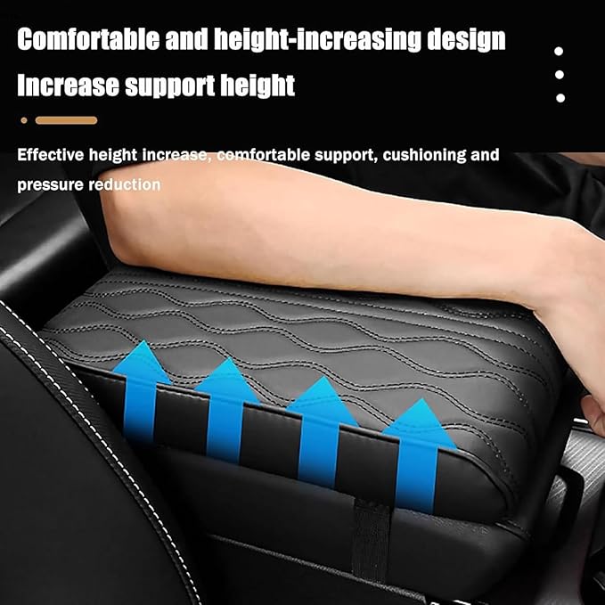 Car Center Console Cover for Ford Edge Sport 2011-2014, Universal Memory Foam Leather Comfortable Soft Armrest Box Pad Cushion Protector Accessories Easy to Clean,Gray