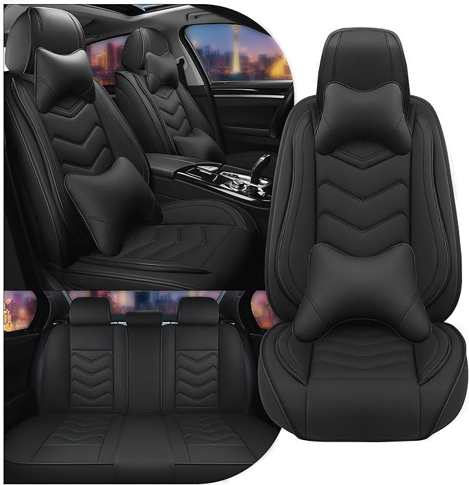 CTDS Car Seat Covers for Jeep Grand Cherokee L 2021-2026, Stylish Sport Seat Cover, Premium Nappa Leather Car Seat Cover. Automobile Seat Covers Sets.(Luxury 5 Seats/Pure Black)