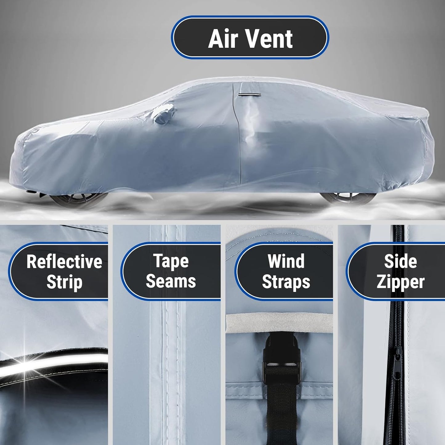 iCarCover Premium Car Cover for 1987-2005 Pontiac Bonneville Heavy Duty Waterproof All-Weather Automobiles Custom Fit Indoor Outdoor UV Snow Protection Covers with Straps and Bag