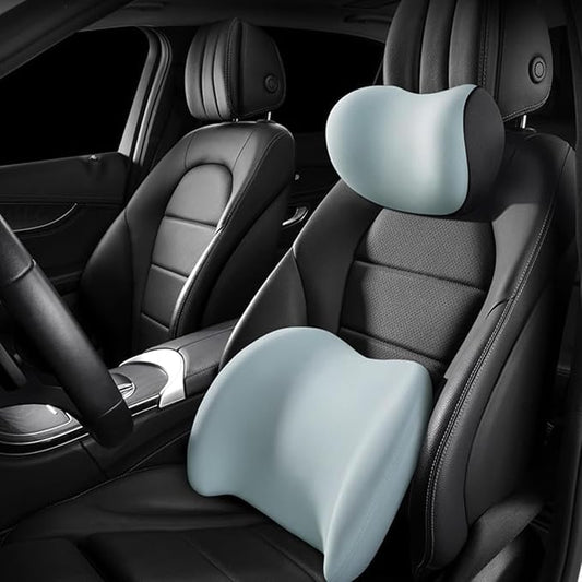 Car Lumbar Support Pillow Neck Pillow Set for Tesla Model 3 2017 2018 2019 2020 2021 2022 2023,Softness Cushion Neck Back Pain Relief Seat Accessories,Blue