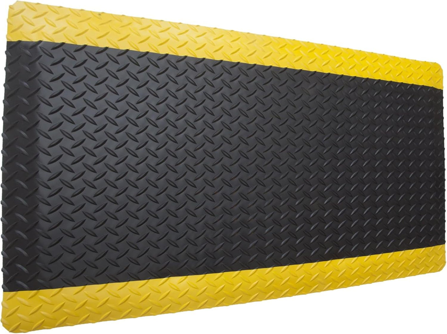 Rhino Mats, American Classic Diamond Anti-Fatigue Mats, Industrial Ergonomic Comfort Standing Mat for Work, Home, Garage, Office, Kitchen or Anywhere (Black/Yellow 9/16" Thick, 2 FT. x 24 FT.)