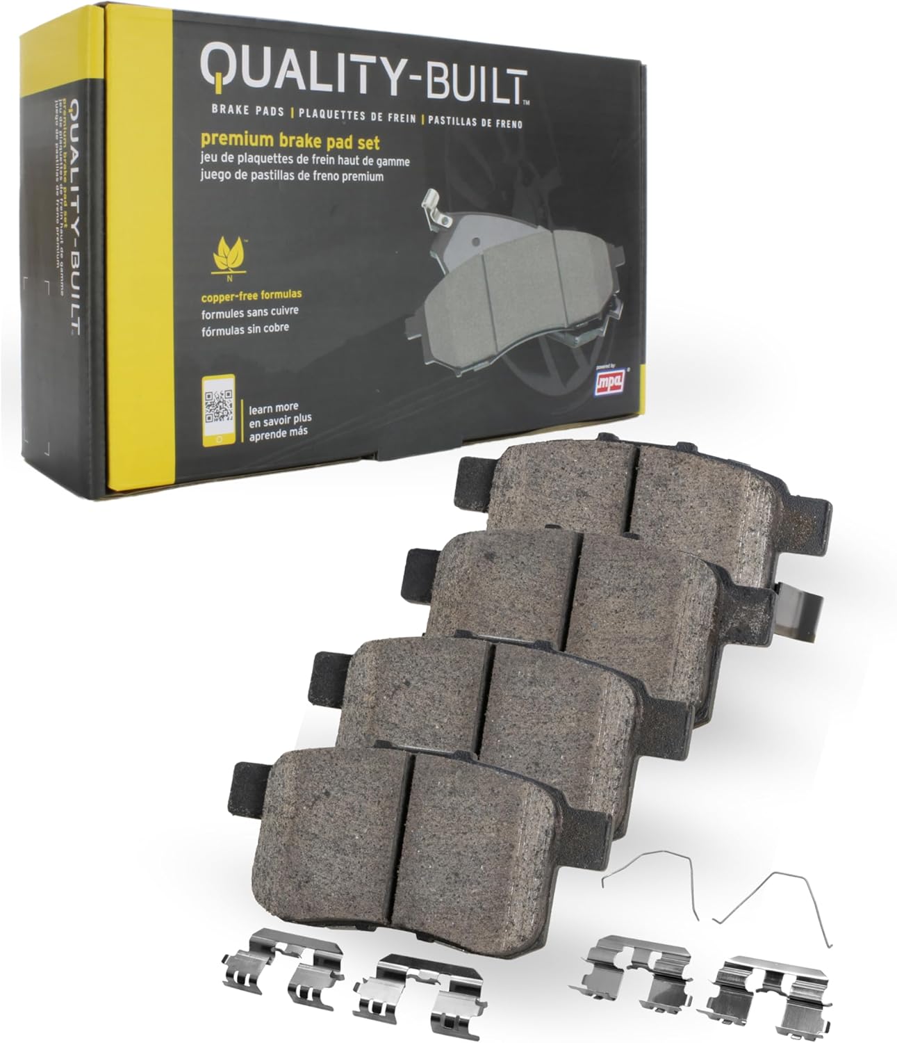 Premium Semi-Metallic Front Brake Pads (1001-1324M) Compatible with 2008-2025 Lexus/Subaru/Toyota (Avalon/Camry/Highlander/NX200t/NX250/NX300/NX300h/NX350/NX350h/RAV4 Prime & More)