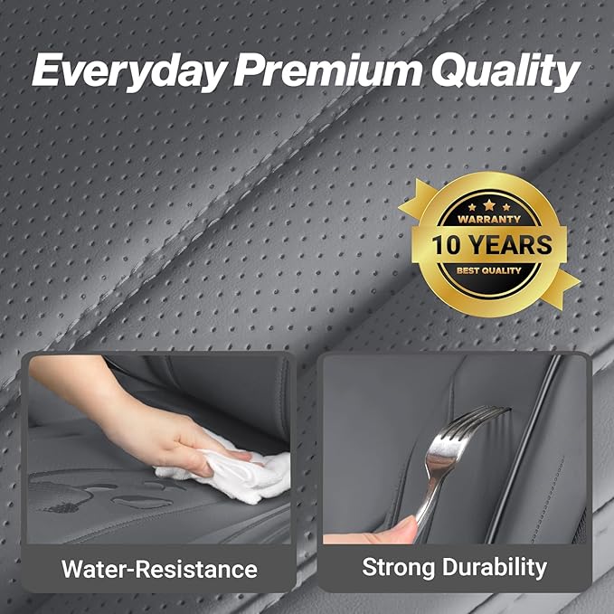 Coverland Custom Fit Car Seat Covers for SUV Compatible with [CX‑5, Forester, RAV4 Prime, Venza, RX 450h, RX 500h] Premium Waterproof Non-Slip Interior Seat Protector [Full Set Dark Gray - Chart X78]