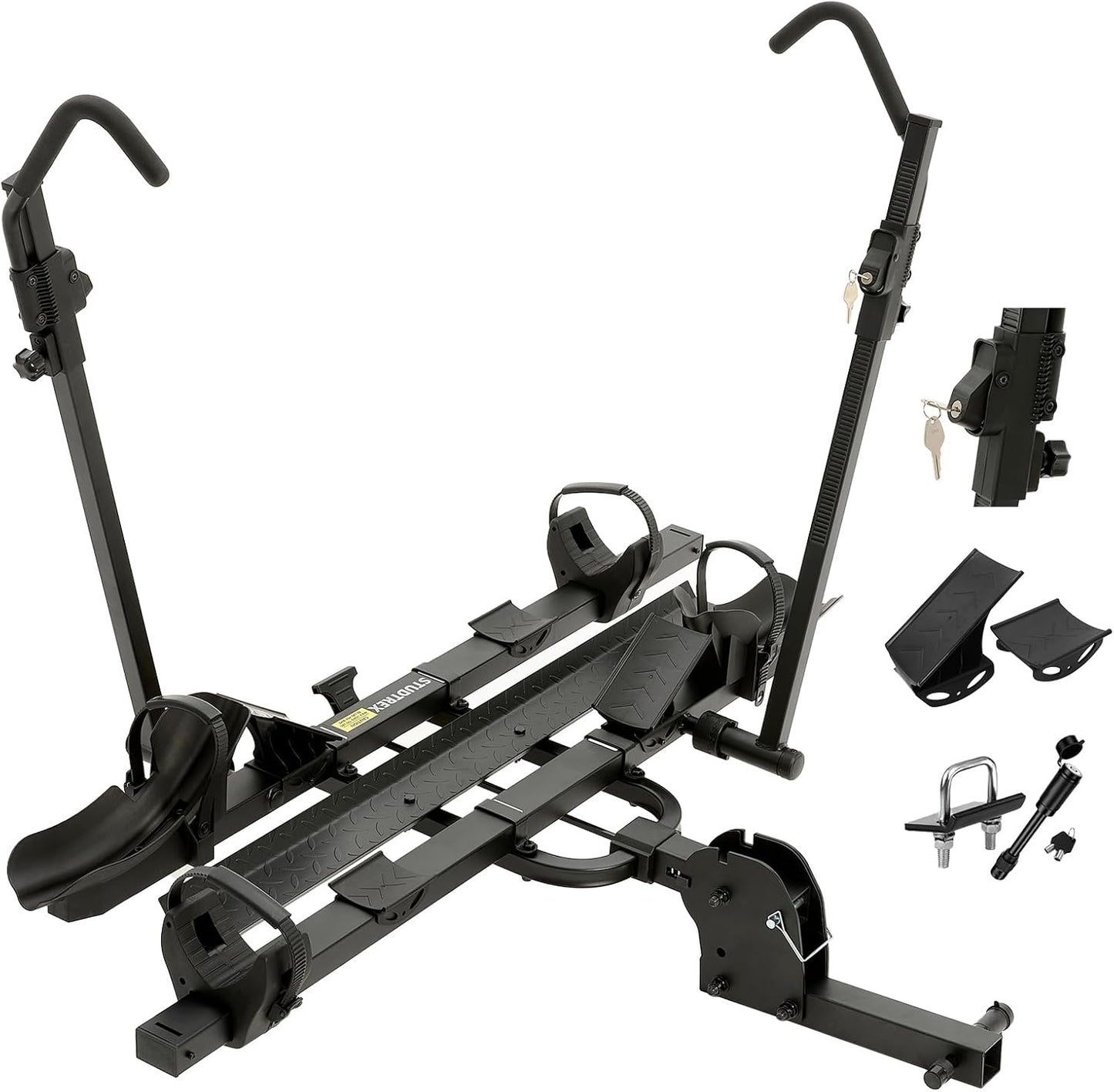TrailV2 Plus Hitch 2 Ebike Rack with Ramp, Tilt, Fold, Anti-Theft Hitch & Wheel Locks, Heavy Duty 170 lbs Capacity, Fits 2" Receiver, Max 5" Fat Tires, Electric Bike Rack for for Car, SUV, Truck, RV