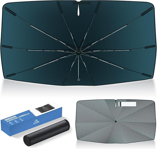 Autorder Windshield Sun Shade Umbrella for 2014-2019 Kia Soul Accessories,Upgraded Ice Crystal Material,Easy Setup Umbrella Sunshade for Car Windshield,100% Sun Blocking