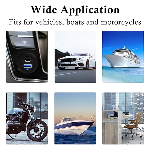Type C 3.1 & USB 3.0 Car USB Port Mount Flush Cable Male to Female, Dashboard Panel Extension Cable for Car Boat Motorcycle with LED Indicator (1 feet)