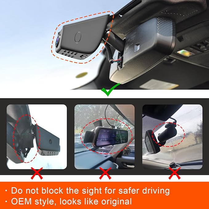 Mangoal Front 4K & Rear 1080p Dash Cam for Ford Explorer U625 2020 2021 2022 2023 2024, Base XLT ST_Line Limited Timberline Platinum King Ran(Model A), UHD 2160P Video, WiFi & App, 128GB Card
