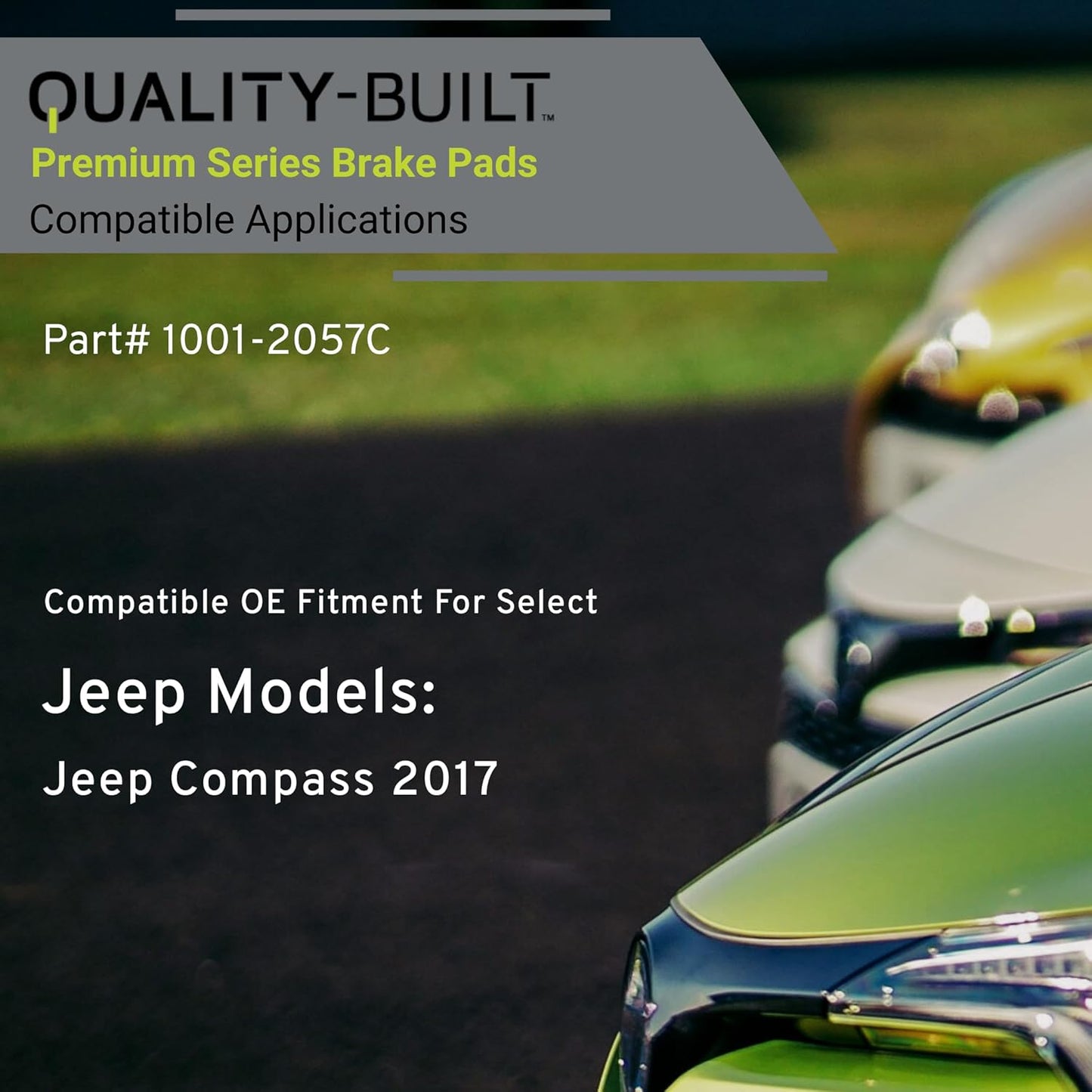 Premium Ceramic Front Brake Pads (1001-2057C) Compatible with Jeep Compass 2017-2017