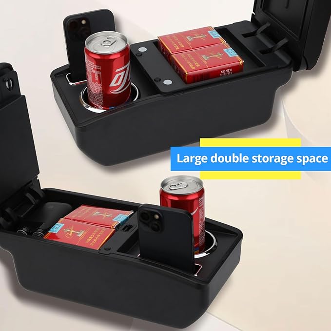 AULPHIKE Compatible with Nissan NV200 Armrest Center Console Organizer Armrests Double Layer Storage Space with Cup Holder