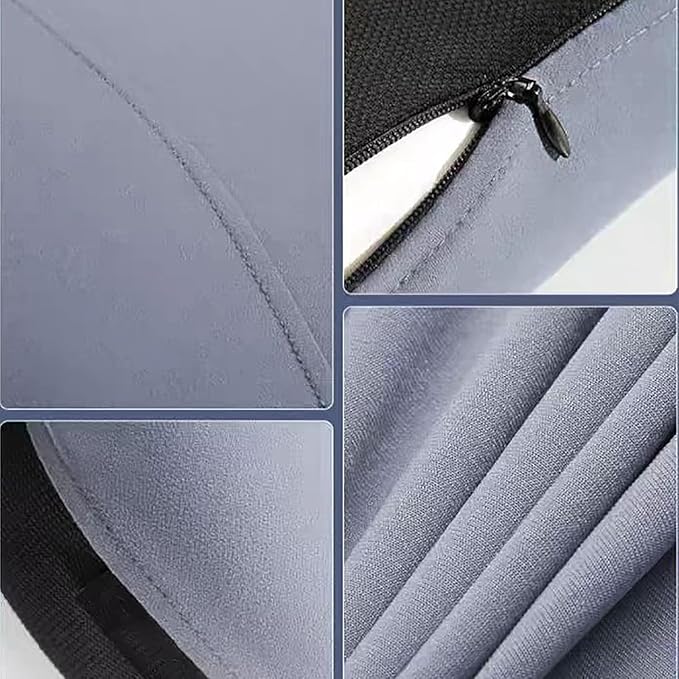 Headrest Neck Lumbar Pillows Car Seat for Toyota Hilux 2022-2024, Universal Ergonomic Back Support Cushion, Comfortable Breathable Cover for Office Home,A/Black