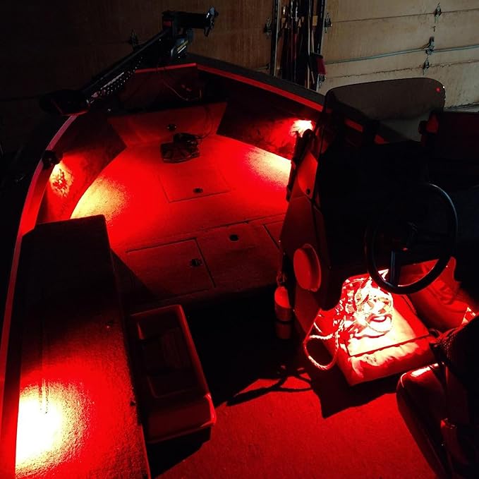 6 Pods LED Rock Lights, Ampper Waterproof LED Neon Underglow Light for Car Truck ATV UTV SUV Offroad Boat Underbody Glow Trail Rig Lamp (Red)