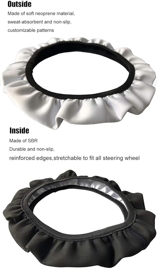 AFPANQZ Mandala Floral Print Car Steering Wheel Cover Sweat Absorption Safe Driving Anti-Slip Durable Steering Wheel Protection No Smell Fashion Machine Washable Universal Purple