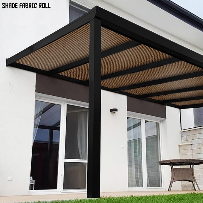 TANG Sun Shade Fabric Roll 8'x118' Shade Cloth for Garden Brown HDPE Mesh Shading Pergola Cover Replacement Canopy, 95% Blockage Sunshades for Outdoor Patio Backyard Plant